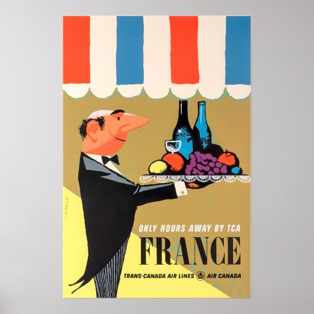French Restaurant Art France Travel Poster Print T (Frente)