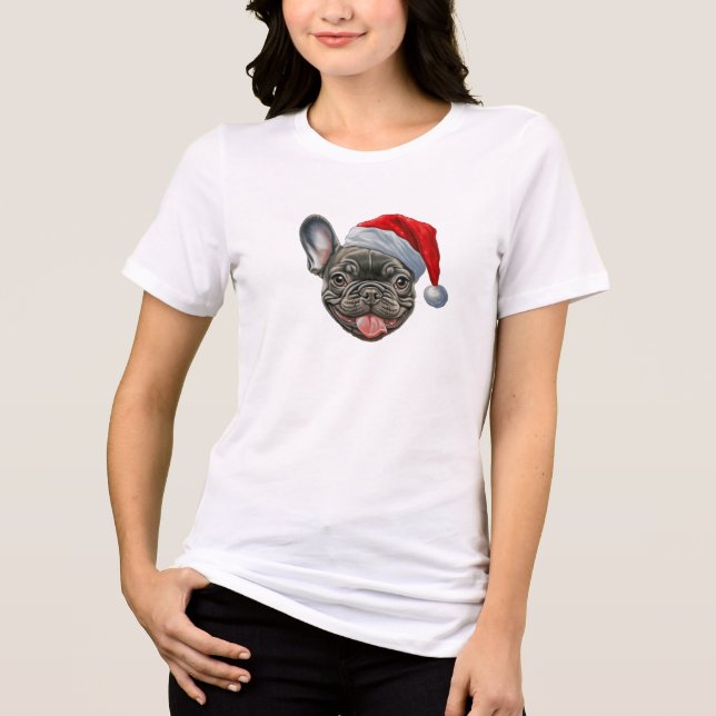 FRENCHIE bulldogue francês chapéu de papai noel fe (Frente)