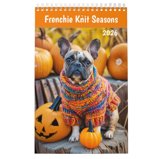 Frenchie Knit Seasons - Calendário de Cachorro Aco (Capa)