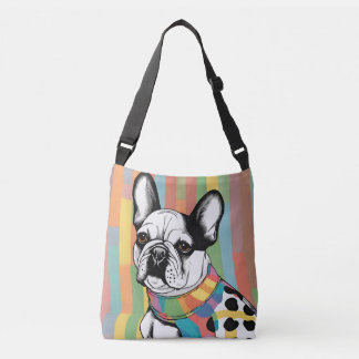 Frenchie Vibes Colorido Pet Art Tote Bag