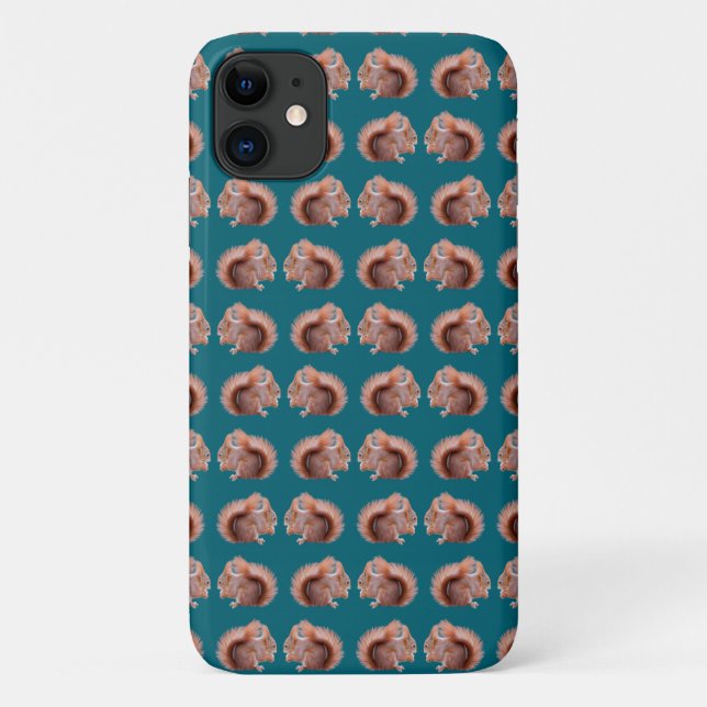 Frenesi de Esquilo Vermelho capa para iPhone 11 (Verso)
