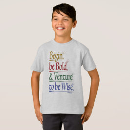 Frente - Camisa Unisex Kids T-Shirt com Citação de