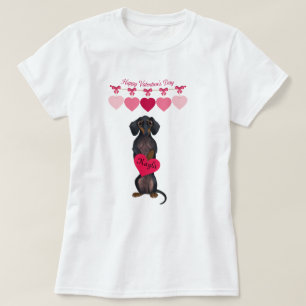 Frente e verso personalizado camisa do Dachshund