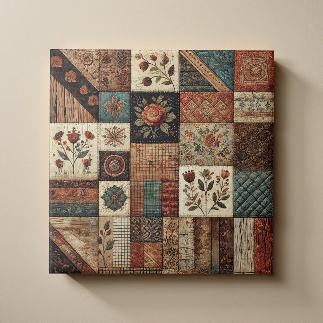 Frente russa Terracotta Quilt Patchwork Floral (Criador carregado)