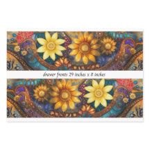 Frentes de Gaveta Floral Boho Decoupage 73x20cm
