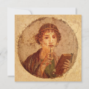 Fresco de Safo em Pompeia Cartão
