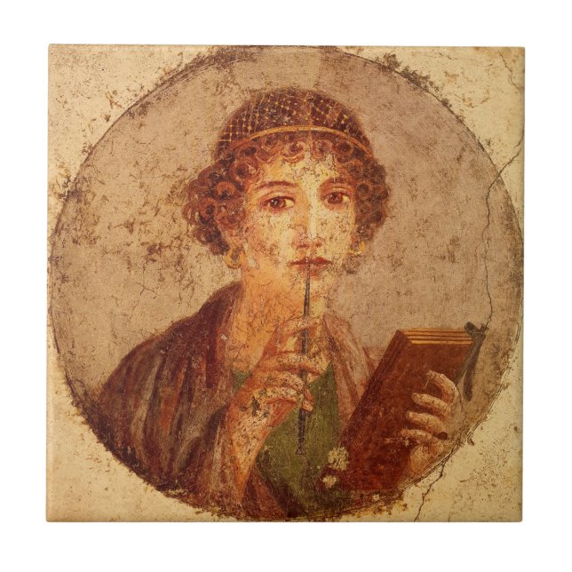 Fresco de Sappho em Pompeia (Frente)
