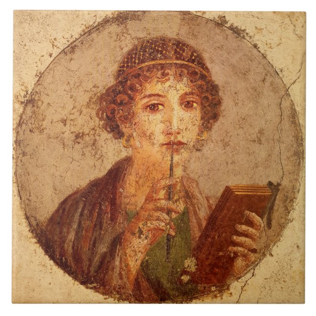 Fresco de Sappho em Pompeia (Frente)