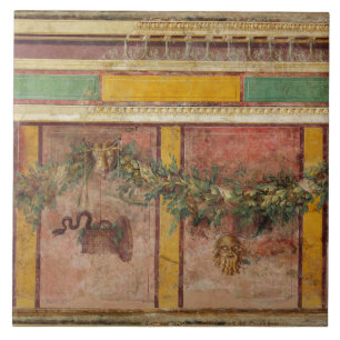 FRESCO ROMANO ANTIGO,MÁSCARA DE SÁTIRA,GARLANDA,FR