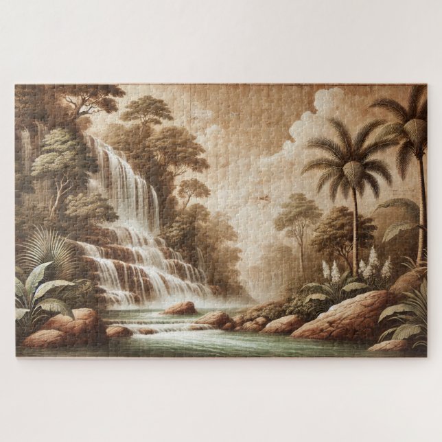 FRESCO WATERFALL JIGSAW QUEBRA-CABEÇA - SÉRIE LAND (Horizontal)