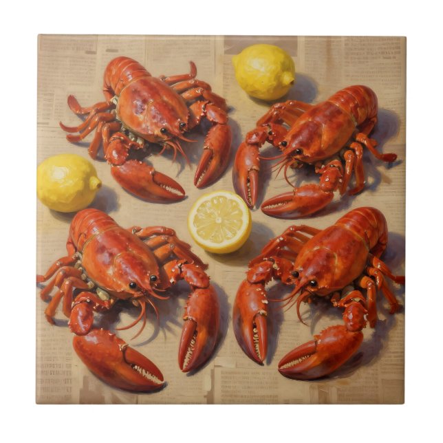 Fresh Boiled Lobster Lemon Newspaper Feast (Frente)