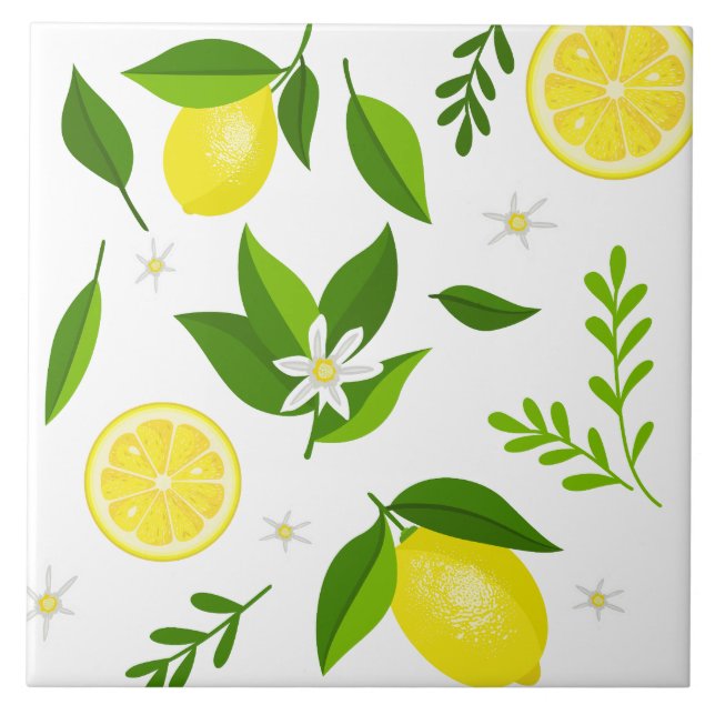 Fresh lemons with flowers and leaves (Frente)