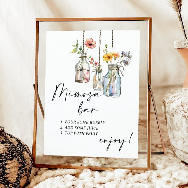 Fresh Off The Market Floral Jar Mimosa Bar Poster (Criador carregado)