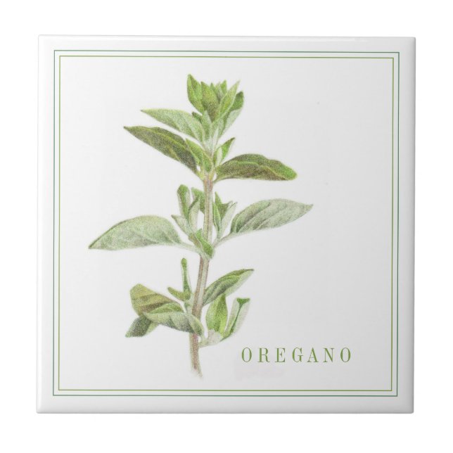 FRESH OREGANO 4.25x4.25 Azulejo cerâmico (+texto) (Frente)