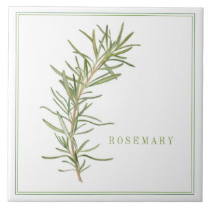 FRESH ROSEMARY 6x6 Azulejo cerâmico (+texto)