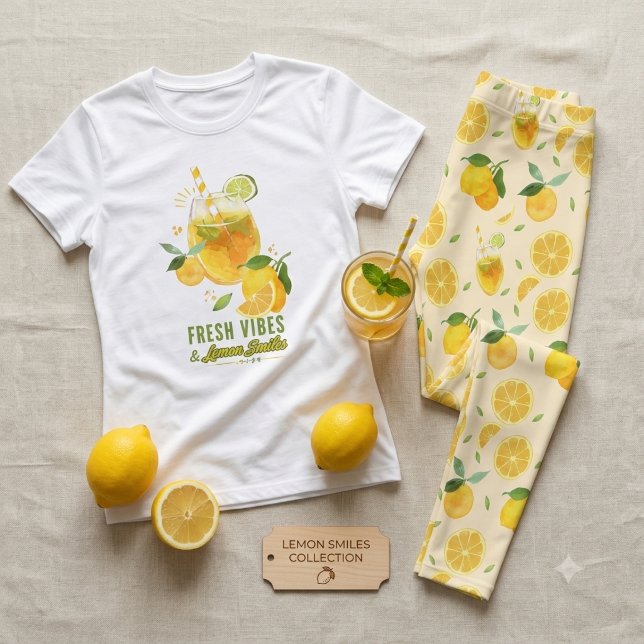 Fresh Vibes Lemon Smiles Watercolor Citrus Summer (Criador carregado)