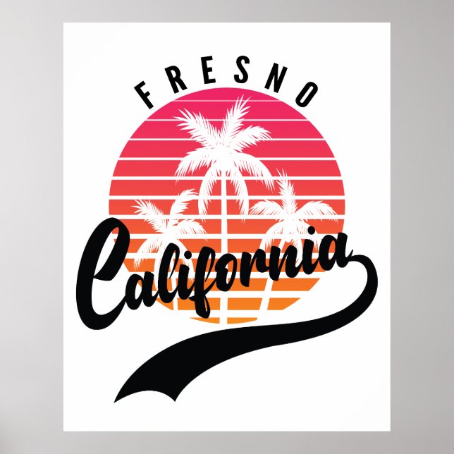 Fresno Retro Sunset Poster (Frente)