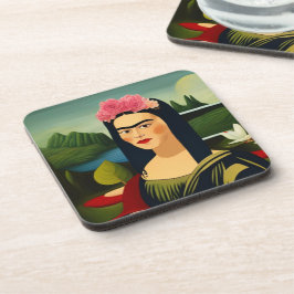 Frida Kahlo como Duro de Mona Lisa Porta copos Plá
