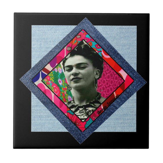 Frida Kahlo Retro Pink Denim (Frente)