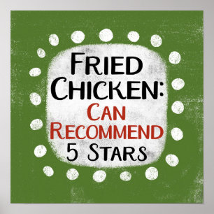 Fried Chicken Review 5 Estrelas Poster Wall Art