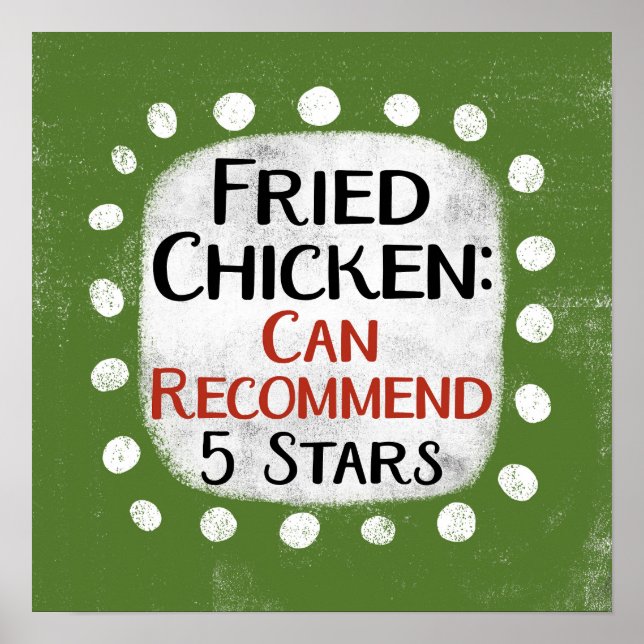 Fried Chicken Review 5 Estrelas Poster Wall Art (Frente)