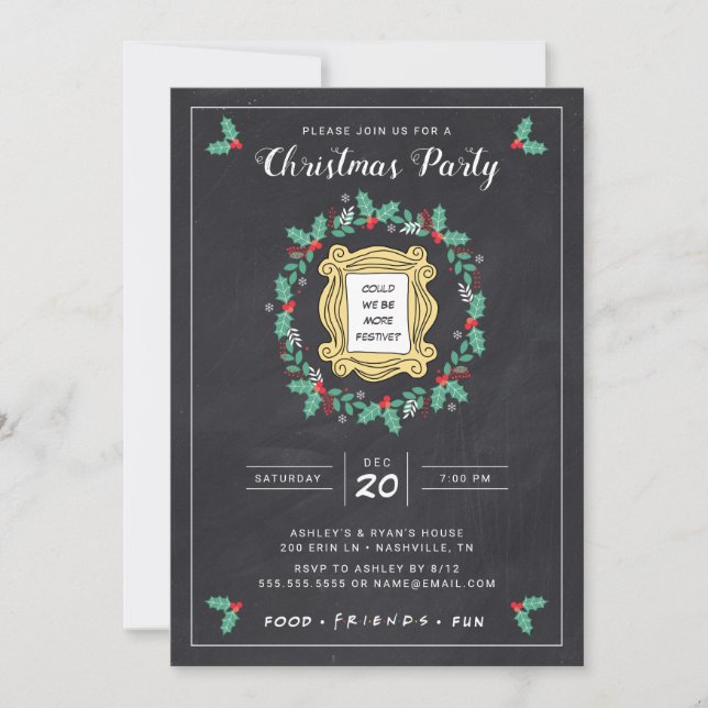 FRIENDS™ | Convite de Aniversário de Natal em Quad (Frente)