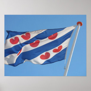 Friese Vlag, bandeira do Frisian, poster da foto
