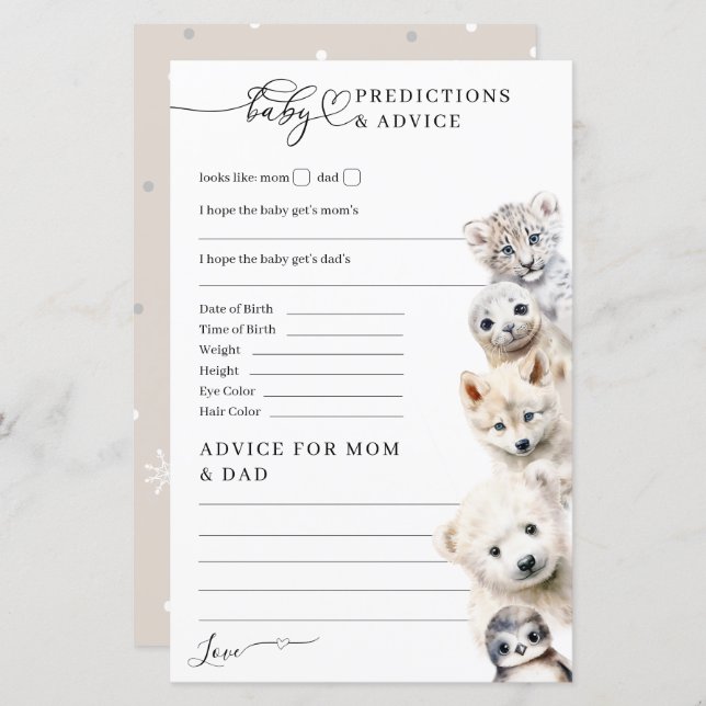 Frio Fora do Inverno Jogo de Chá de fraldas de Ani (Frente/Verso)