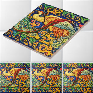 Frisa de Pavões Art Nouveau Retrô por Walter Crane