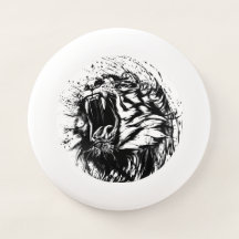 FRISBEÇA DE TIGRE PRETA E BRANCA