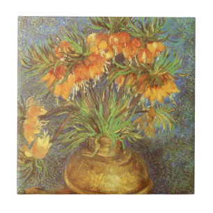Fritillaries em um vaso de cobre por Vincent van