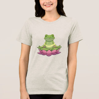 Frog Meditating On Flower Cute Funny Womens