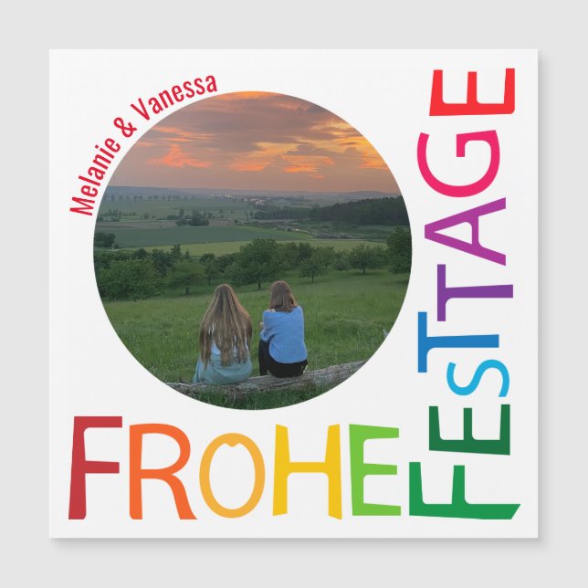 Frohe Festtage Magnetische Foto Karte (Frente)