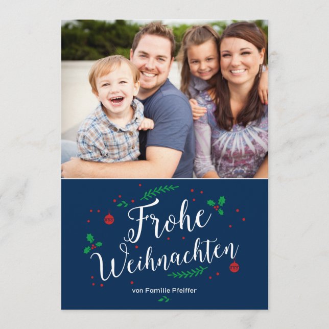 Frohe Mistel Urlaub Foto-Gruß (Frente)