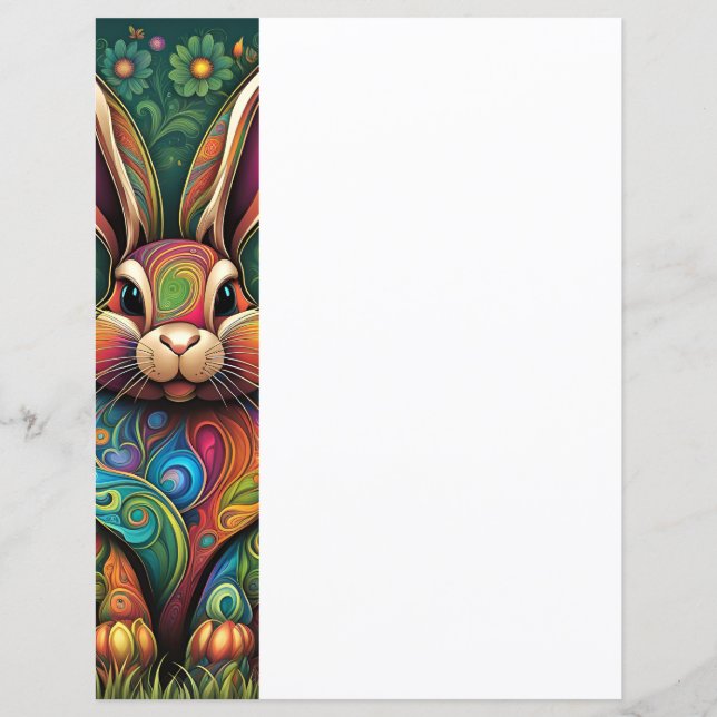 Frohe Ostern - Osterhase in Blumen 2 (Frente)