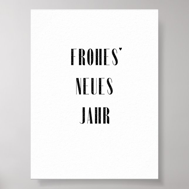 Frohes Neues Jahr - minimalistic typography poster (Frente)