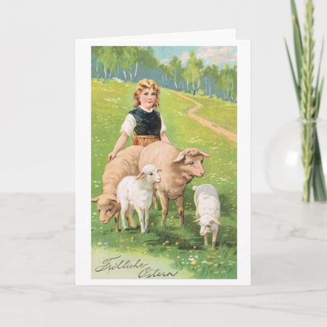 Frohliche Ostern! Cartão de páscoa alemão do (Frente)