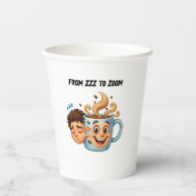 From Zzz to Zoom" T-Shirt - Coffee Mug Face 