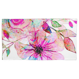 Fronha de almofada das flores da aguarela única,
