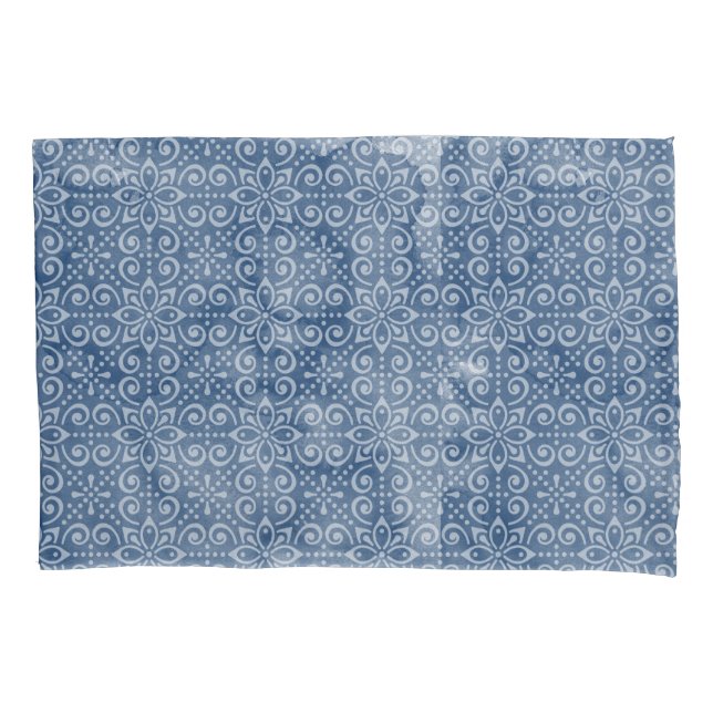 Fronha de almofada do Batik do marinho (Frente)