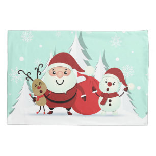 Fronha de almofada do papai noel, da rena & do