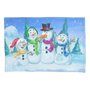 fronha de almofada dos bonecos de neve do