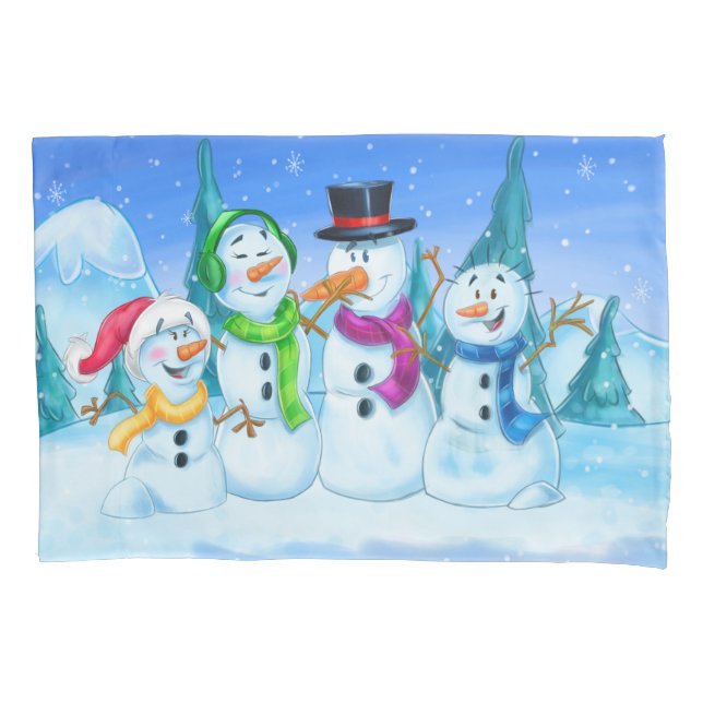 fronha de almofada dos bonecos de neve do (Frente)
