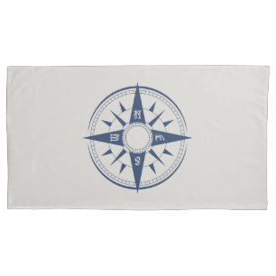 Fronha de almofada náutica do compasso enorme