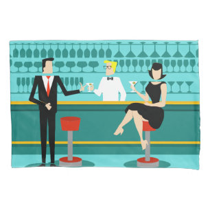 Fronha de almofada retro da sala de estar de