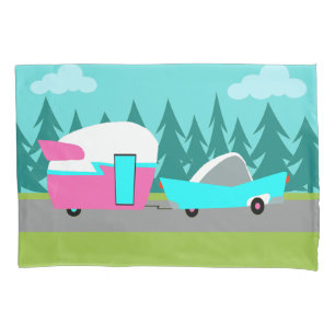 Fronha de almofada retro do campista/reboque e do