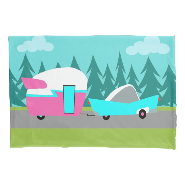 Fronha de almofada retro do campista/reboque e do (Frente)