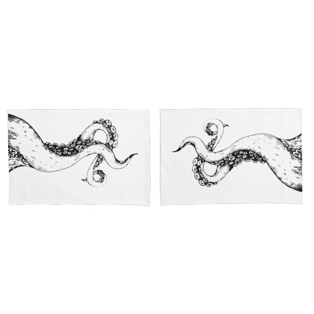  fronhas padrão com tentáculos de polvo (Frente - conjunto)