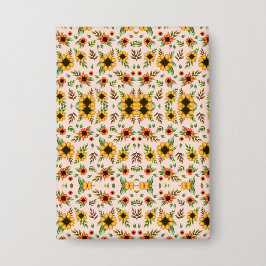 Front and back views of a floral-patterned 