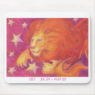 Fronteira branca Zodiac Leo mousepad